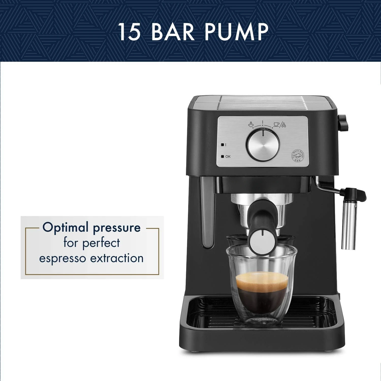 HAOYUNMA Stilosa Manual Espresso Machine, Latte & Cappuccino Maker, 15 Bar Pump Pressure + Milk Frother Steam Wand