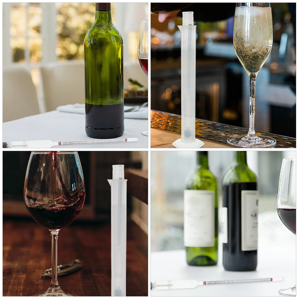 

2 set 2 Sets Kit Alcohol Density Meter Alcoholometer Beer Wine Brewing Triple Scale Measuring Cylinder Set For Home Use Specific