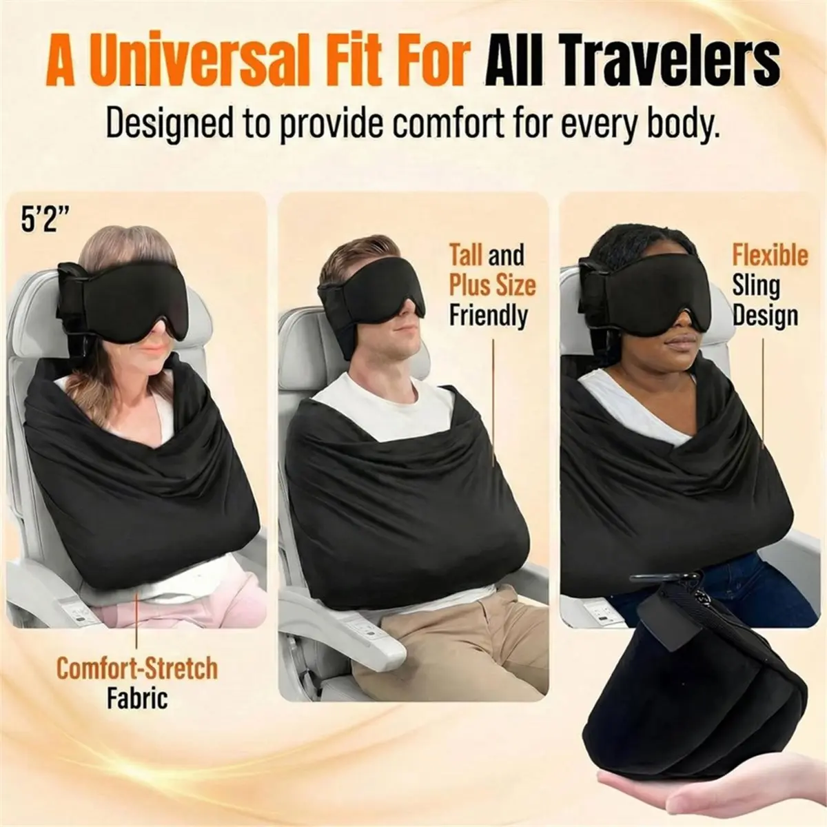 Airplane Sleep Support System Integrated Plane Sleeping Accessories with Memory Foam Long Haul Flight Pillow