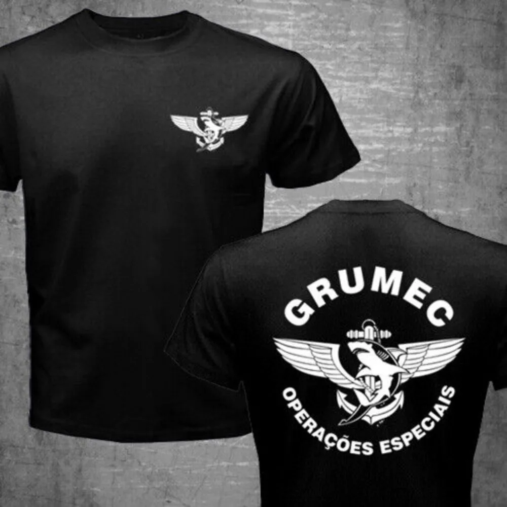 Brazilian navies Combat Divers GRUMEC Special Forces T-shirt Short Sleeve Casual Cotton O-Neck Men T Shirts