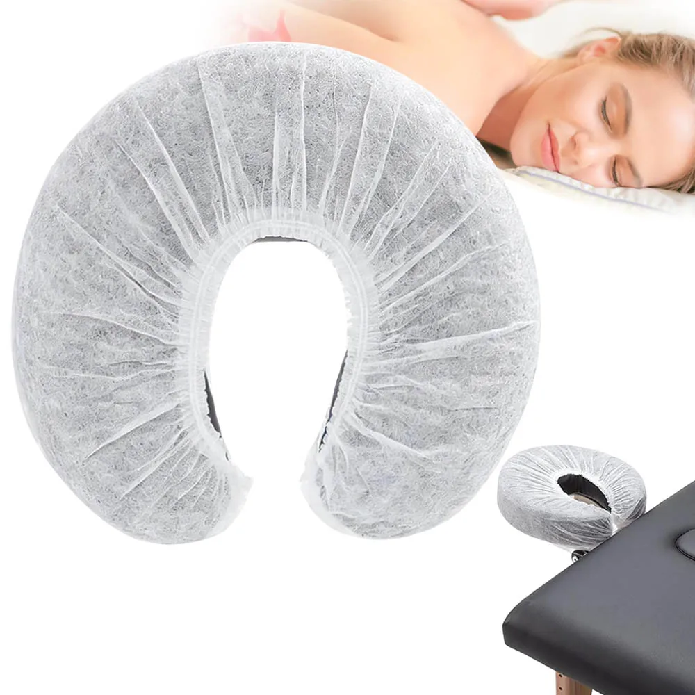 10/50 Pieces Disposable Headrest Covers U-shaped Pillowcase Massage Face Rest Cradle Cover Soft Non-Woven Tool For Beauty SPA