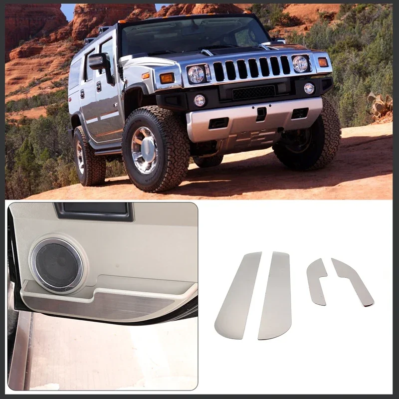 For 2003-2007 Hummer H2 stainless steel silver car styling door anti-kick panel decorative sticker car interior accessories