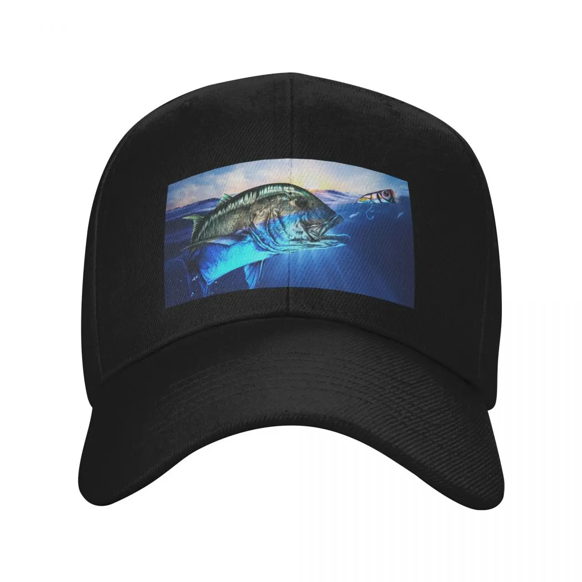 Giant Trevally and popper Baseball Cap Golf Wear |-F-| sun hat Men Women's