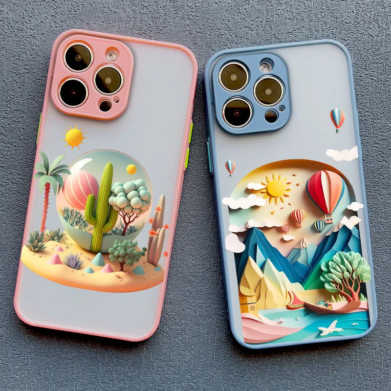 Creative Mountains Landscape Scenery 2D Printing Phone Case For iPhone 17 16 15 14 13 12 11 Pro Max Mini XS XR X 15 Plus Cover