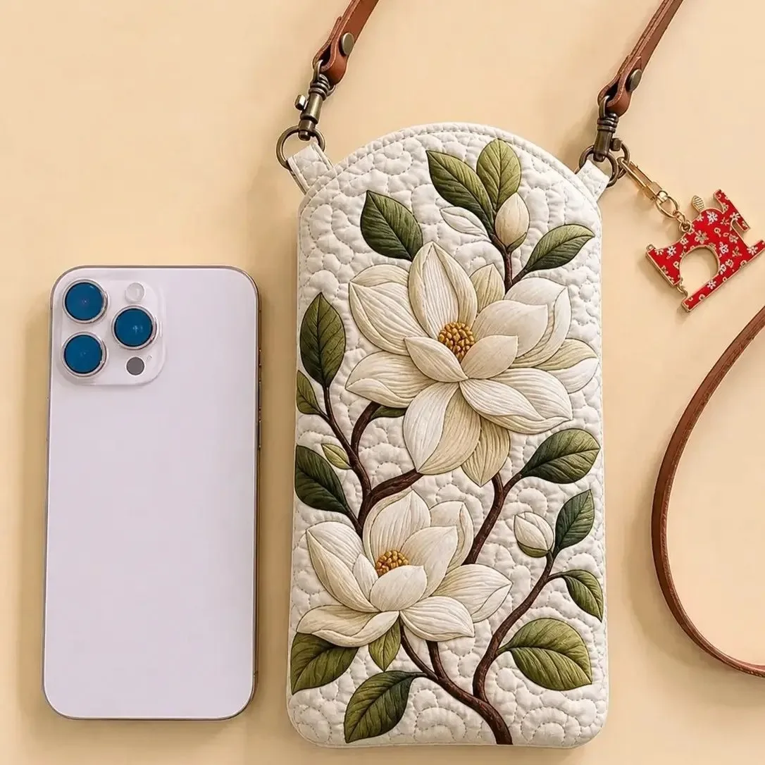 3D Printed Quilted Crossbody Cell Phone Bag Personalized Gift Adjustable Strap Mini Shoulder Purse Pouch Women Daily Outdoor Bag