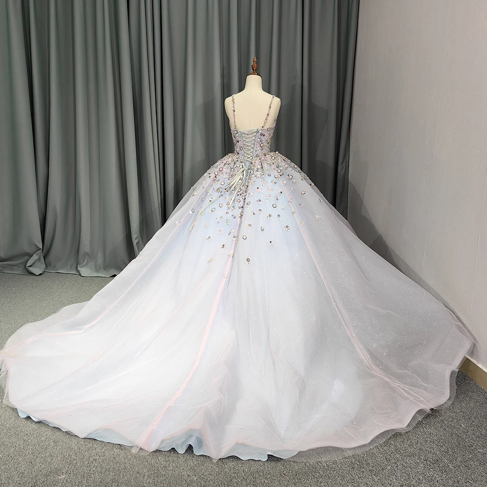 Jancember-exquisitos vestidos de quinceañera Superfinos para niña, vestido de baile con lentejuelas, tirantes finos, cuentas, barra de cordones Mitzvah DY6610