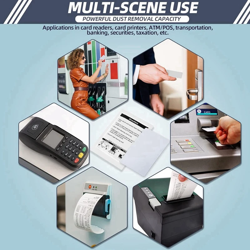 Carte di pulizia del lettore di schede-detergente per lettore di carte di credito a doppio lato, carte di pulizia POS per la pulizia del lettore di schede CR80