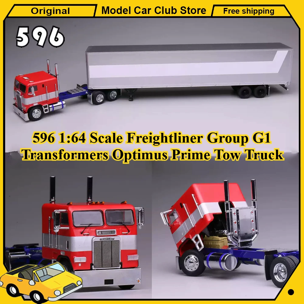 596 1:64 Maßstab Freightliner Group G1 Transformers Optimus Prime Abschleppwagen Dodge RAM Tyrannosaurus TRX 6*6 Legierung Automodell Spielzeug