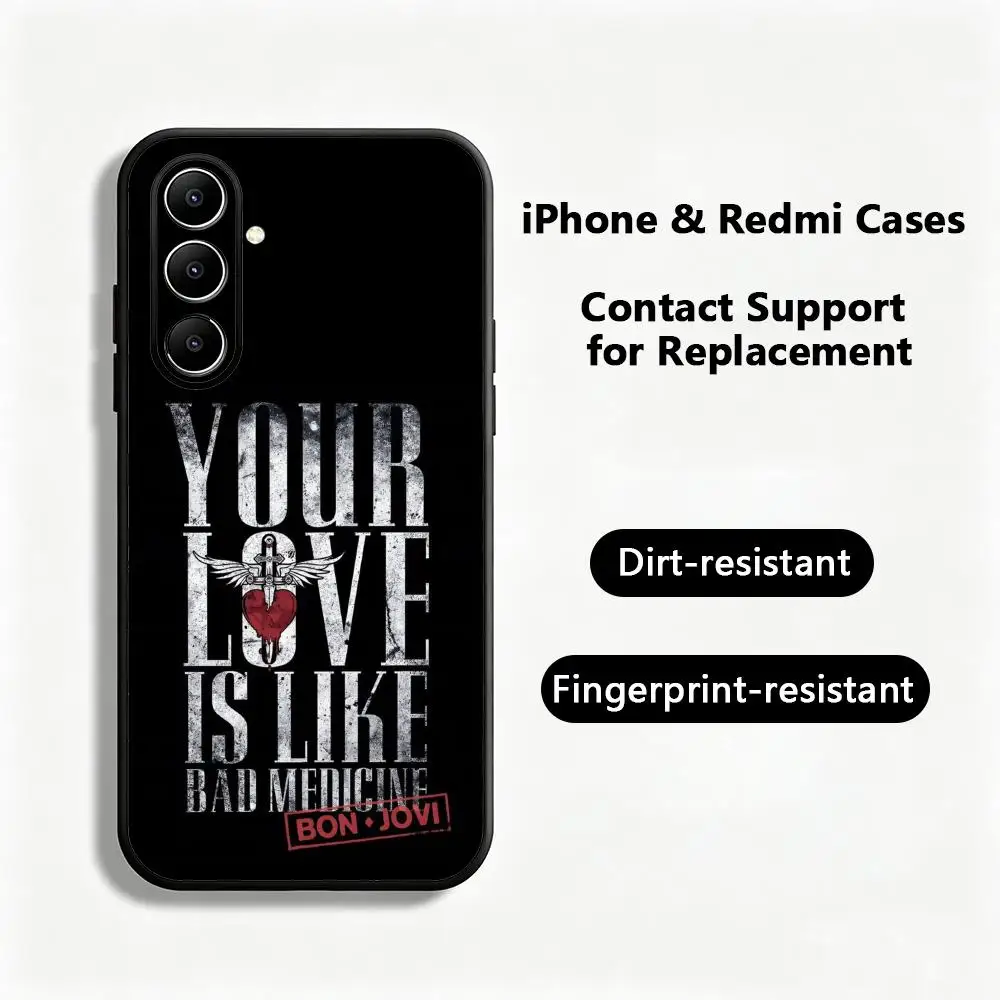B-BonS Fashion J-JoviS Phone Case For Samsung Galaxy S26 S25 S24 S23 S22 S21 S20 Plus Ultra Note20 Soft Black