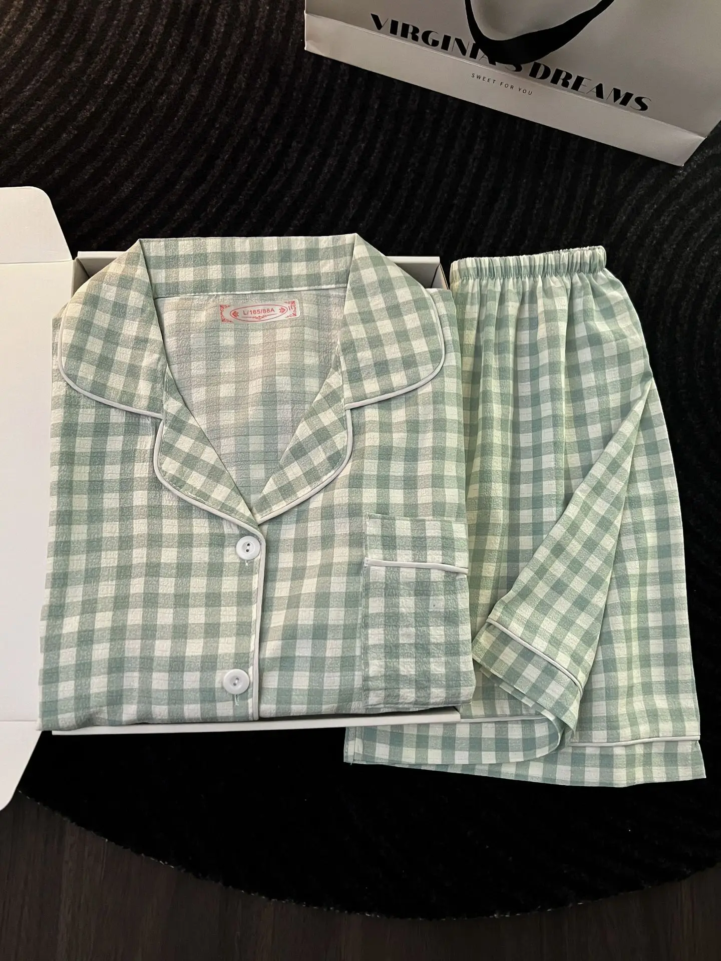 Ins japanischer minimalistischer Damen-Pyjama im japanischen Stil, Sommer-Pyjama aus Blasenbaumwolle, süßes Mädchen-Set mit lockeren Kurzarm-Shorts, lockeres Sommer-Outfit-Set – Detail 14