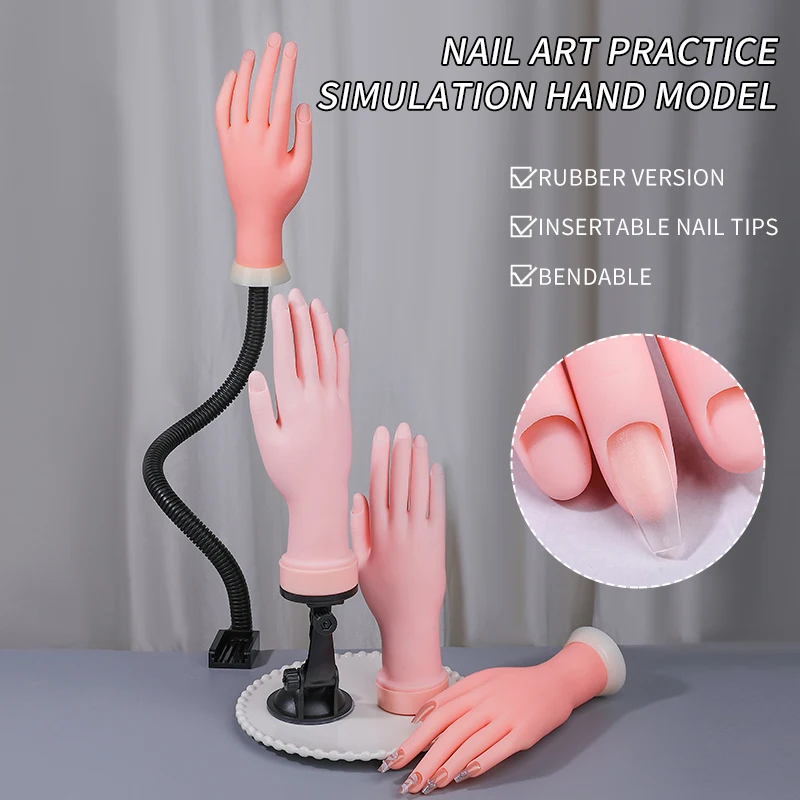

Artificial Fake Hand Practice Training Practicing Manicure Stand Tools Nail Art Accessories Supplies Stylist Sample for Nails