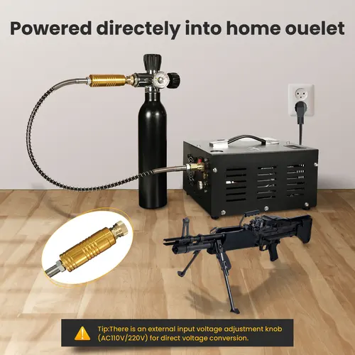 Imagen 2 del producto Compresor de aire PCP TUXING 4500Psi con transformador incorporado, compresor eléctrico de alta presión de 110 V/220 V, voltaje ajustable para pistola de aire comprimido