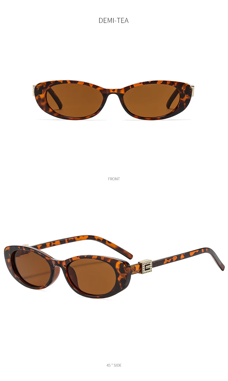 Luxus Weibliche Sonnenbrille Mode Mit Diamanten Sonnenbrille Ins Trendy Kleine Cat Eye Für Frauen Brillen Gafas De Sol – Detail 6