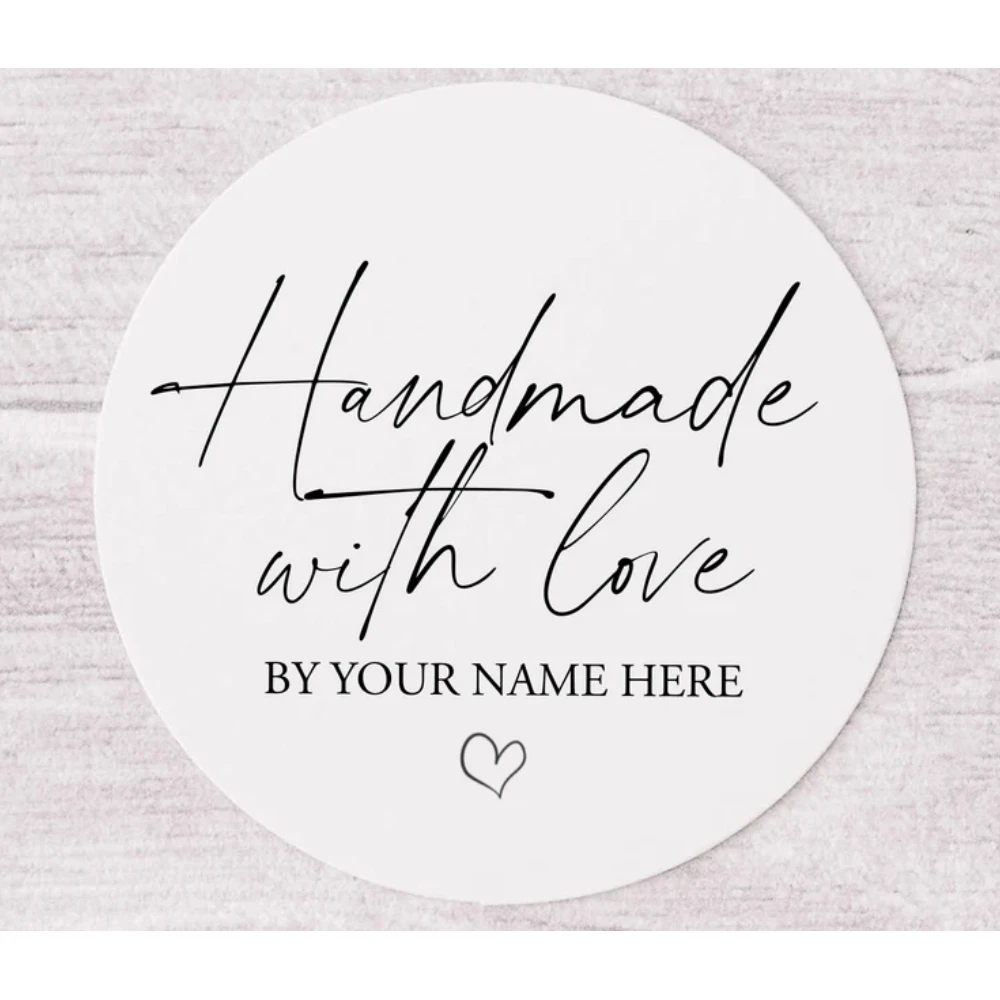 Customized Handmade Business Stickers, Personalized Business Name Stickers, Handmade with Love Labels for Small Businesses