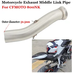 Slip On For CFMOTO 800NK 800 NK Motorcycle Exhaust Escape System Stainless Steel Middle Link Pipe Connecting 51mm Moto Muffler