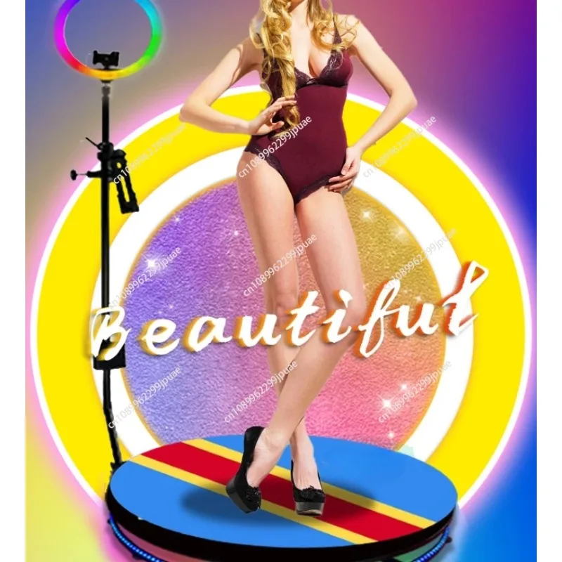 360 Rotating Selfie Platform Portable Automatic Video Photo Booth RGB Light Machine Business Event Party Rental Equipment