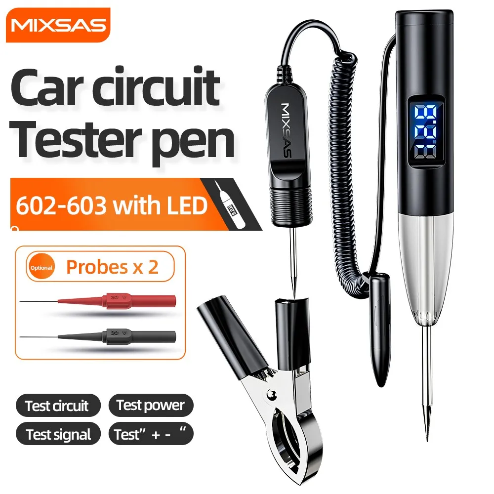 Car LED Display Circuit Tester Pen 602 Auto Electric Diagnostic Disassembly Tool Vehicle Power Design Repair Supplies With Probe