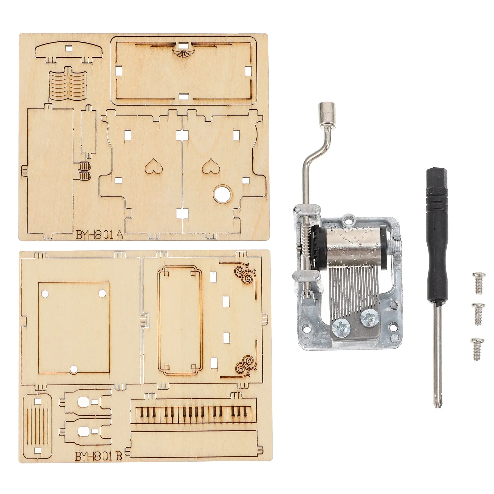 

1Set Wooden 3D Piano Puzzle Musical Box DIY Kit No Glue Required Easy Assembly for Kids Adults Educational Cognitive Development