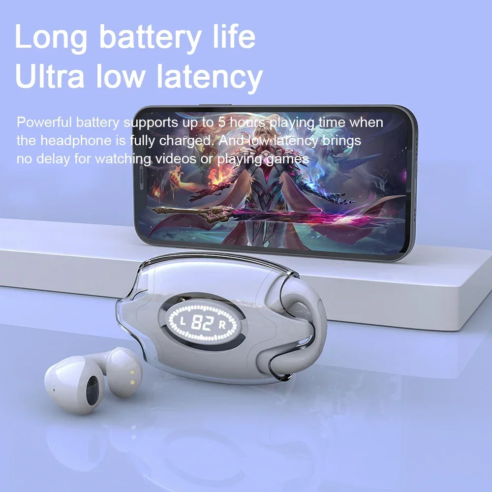 

Sports Headphones Bluetooth Headphones with Mic Digital E88 Waterproof Wireless Mini TWS Earbud Noise Headset Display Ear Clips