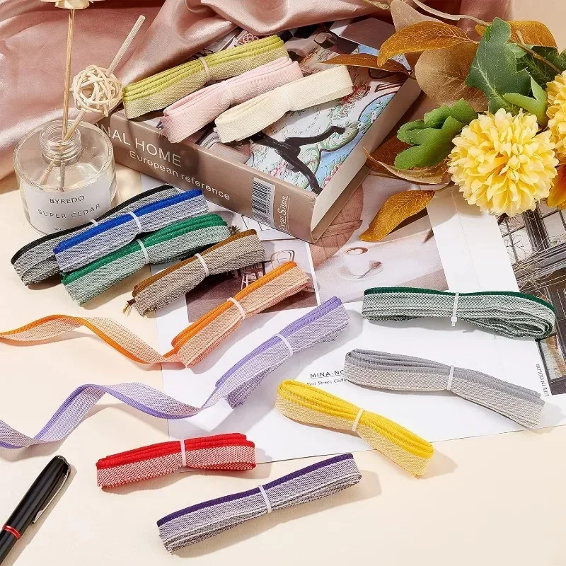 14 Yards Flat Polyester Book Headbands Book Binding Headbands Medium Cotton Book Decor Ribbon 1/2 inch 13~15x1mm