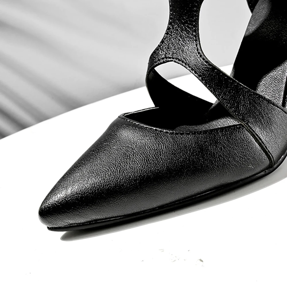 Summer New Fashion Black Leopard Women Sandals Gladiator High Thin Heel Lady Shoes Plus Small Big Size 12 32 43 46 48 - view 3