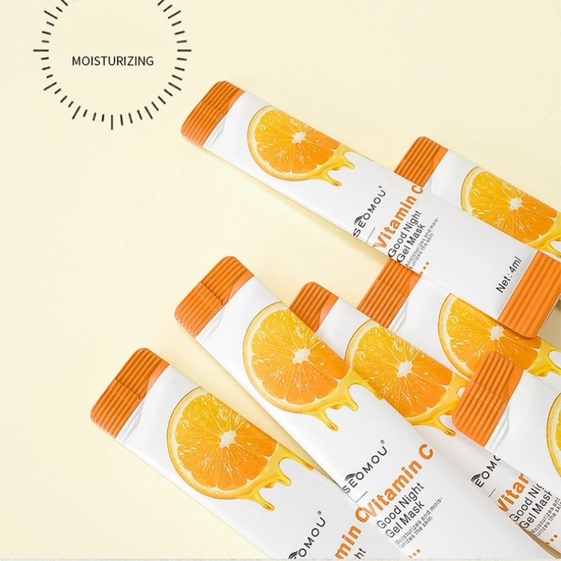 4 مل * 20 قطعة/صندوق قناع جيلي جود نايت فيتامين سي، يطبق كقناع نوم، قناع غير شطف، يمكن استخدامه لجمال الوجه أثناء النوم، يحتوي على خلاصة البرتقال الطازجة، ومستخلص جيلي ملكي، وما إلى ذلك. ، يرطب البشرة بشكل عميق ويرطب البشرة، يشد ويضيء لون البشرة، عبوة محمولة، مريحة وصحية، يمكن استخدامها في المنزل أو أثناء السفر، مناسبة للعناية اليومية بالوجه للنساء
