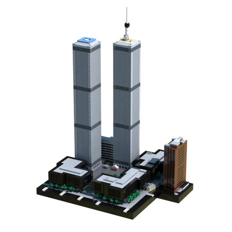 Street View The World Trade Center Building Blocks Skylines Architecture Modular Model DIY Assemble Bricks Toy Birthday Gifts