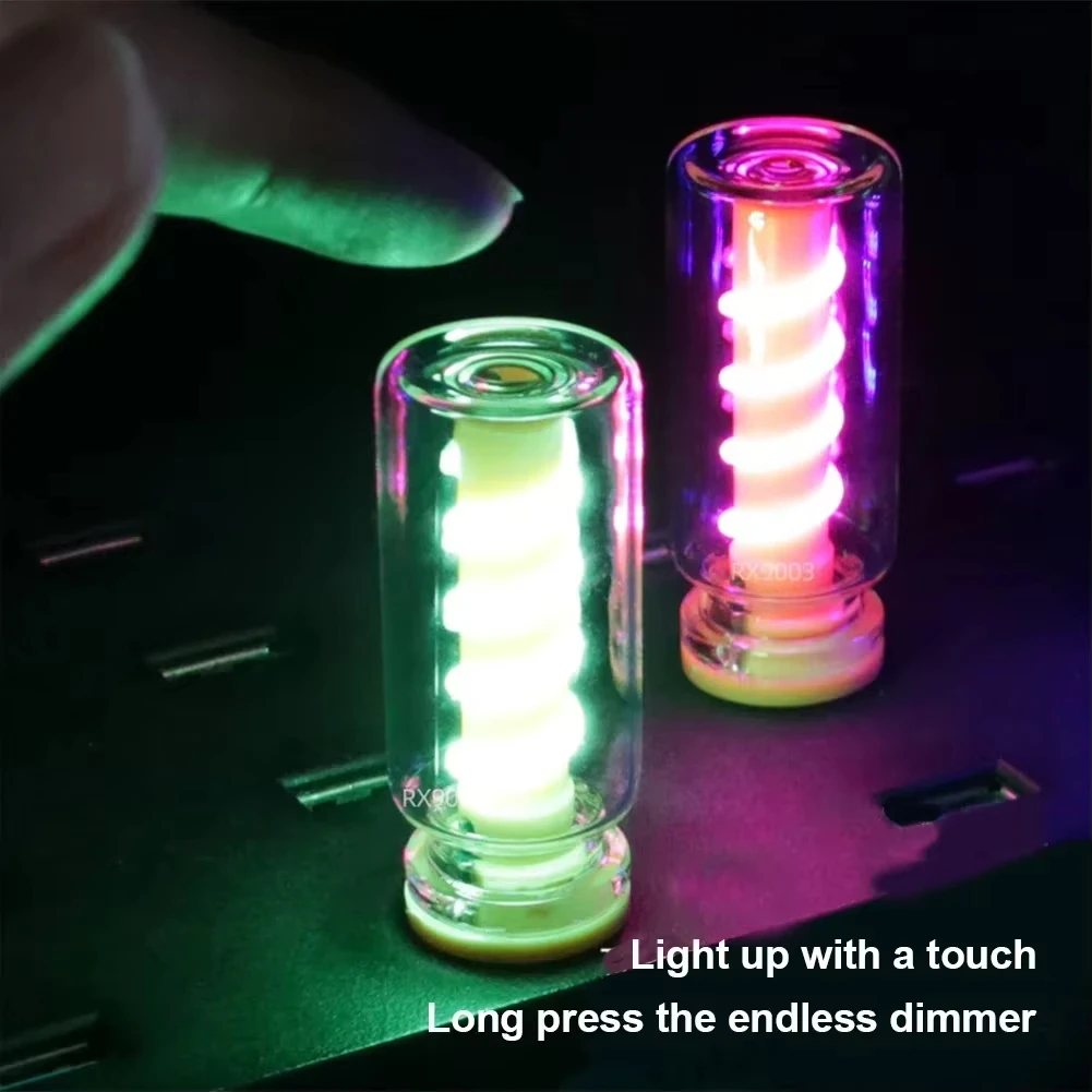 Car USB LED Lighting Spiral Shape Portable Touch Night Filament Light Plug and Play Decorative Ambient Lamp for Car Bedroom