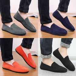 Men Loafers Shoes Fashion Soft Tennis Moccasins Canvas Slip-On Casual Sneakers Outdoor Walking Footwear Vintage Men Black Shoes