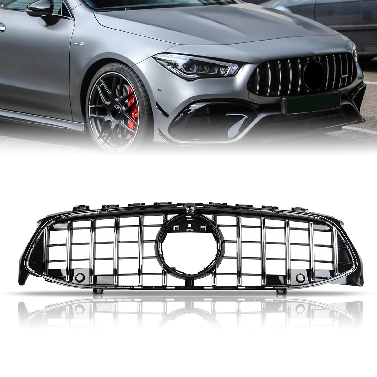 Für Mercedes Benz CLA W118 C118 CLA200 CLA250 CLA350 2020-2023 Front Grille GT Stil Auto Front stoßstange Mitte Grill Haube – Detail 1