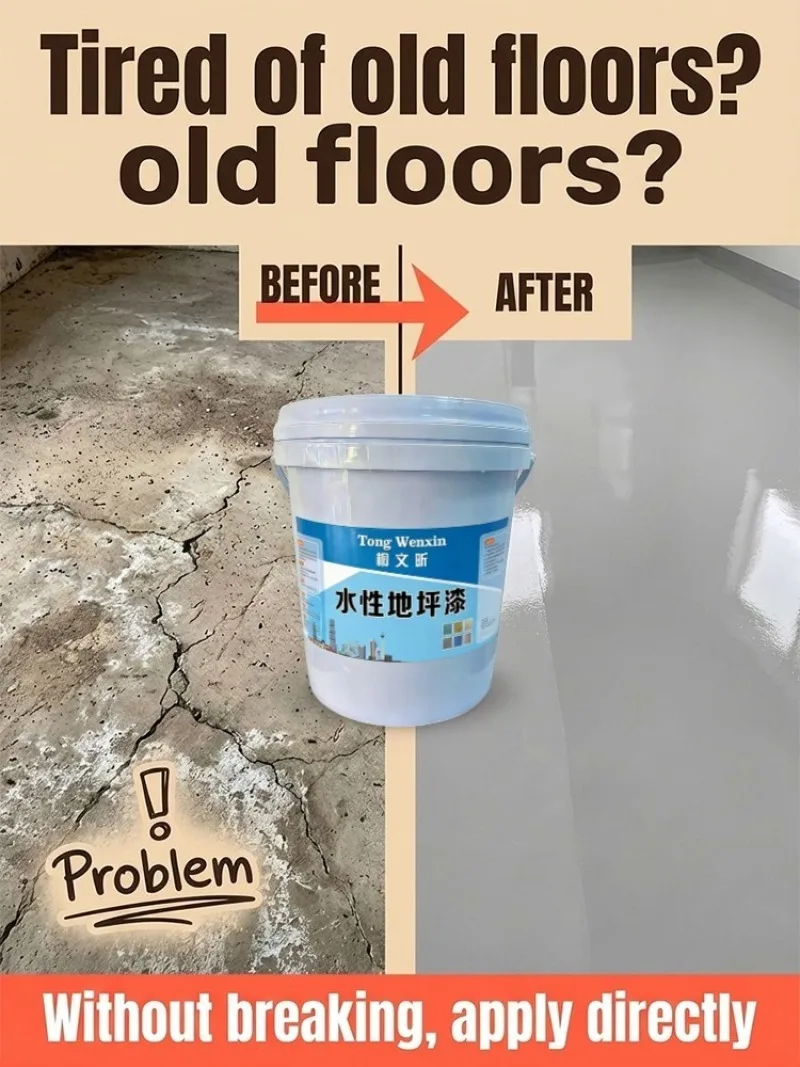 Water-based Epoxy Floor Paint Universal Eco-friendly Odorless Self-leveling High Gloss Scratch Resistant Coating Concrete Floors