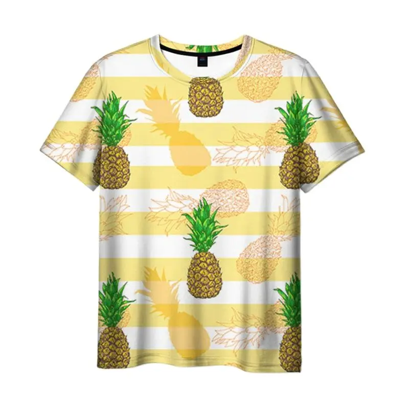 Fun Fruit Graphic 3D Printed Summer Fashion New Men's And Women's Casual Creative Simple Round Neck Short Sleeve T-shirt Tops