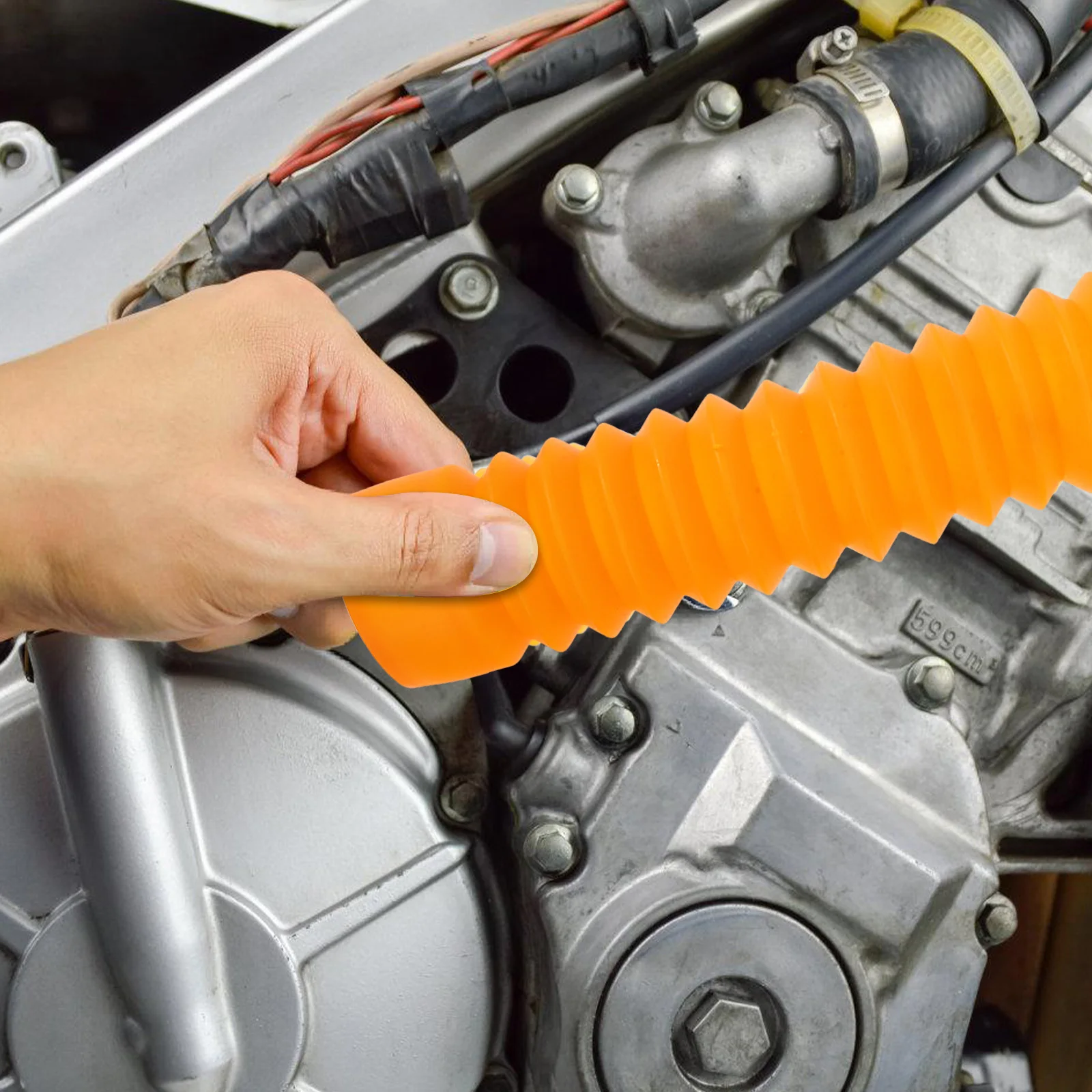 غطاء دراجة نارية عالمي أصفر الجبهة شوكة حامي صدمة التخميد الحرس شوكة الأحذية يغطي لجميع موديلات الدراجة الترابية #6