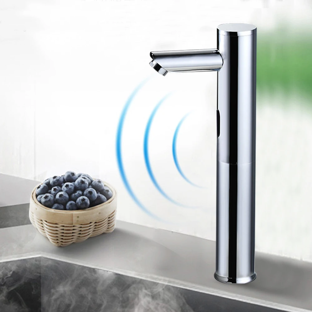 Tap With Sensor Automatic Tap Non-Contact Tap Infrared Automatic Sensor Tap for Bathroom Sink Tap (20 cm)