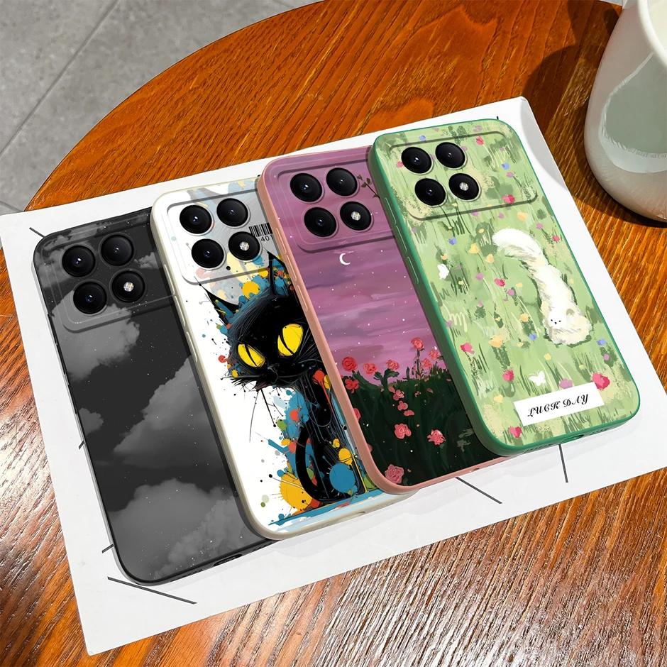 Case For Xiaomi Poco X6 Pro 5G Fashion Black Coconut Tree Silicone Soft Shockproof Casing For XiaomiPocoX6 Pro 5G Fundas Bumper