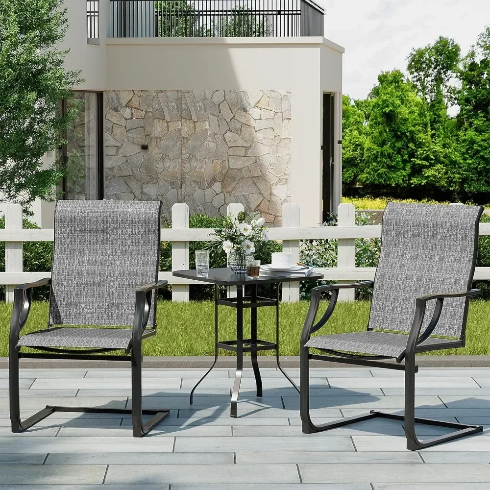 

A set of 2 terrace chairs, all-weather breathable fabric high-back terrace chairs, deck, lawn, garden outdoor furniture chairs