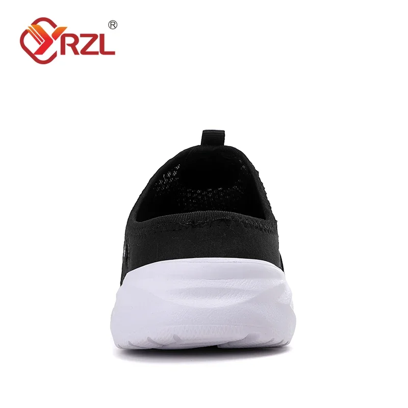 YRZL Mens Half Slippers Summer Breathable Mesh Mens Shoes Outdoor Casual Walking Shoes Large Flat Light Mesh Slippers Sandals