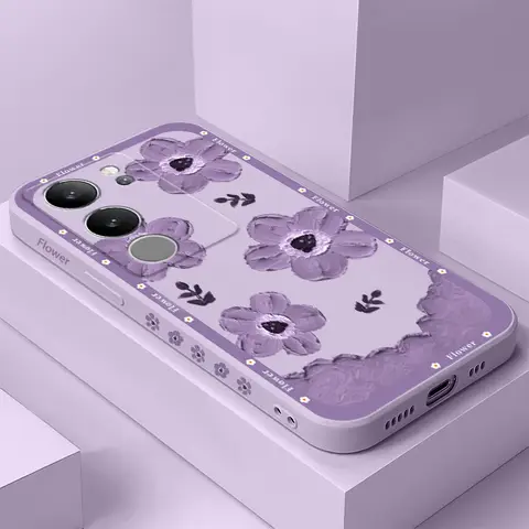 Strawberry Flower Phone Case For VIVO V50 V40 V30 V29 V29E V27 V27E V25 V25E V23 V23E V21 V20 Y20 Y12 Y21 Y22 Y50 Y35 Pro 4G 5G