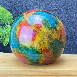 China Taiwan Colorful Jade Gemstone Energy Ball Exquisite Craftsmanship Feng Shui Evil Altar Opening Smile Home Decoration
