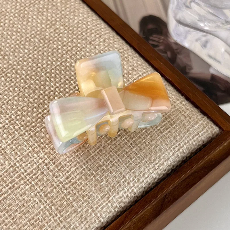 Bowknot Hair Claw Cute Barrettes Acetic Acid Acetate Hair Clips Side Clip Headwear Mini Hair Claw Styling Tool Wholesale 2024New