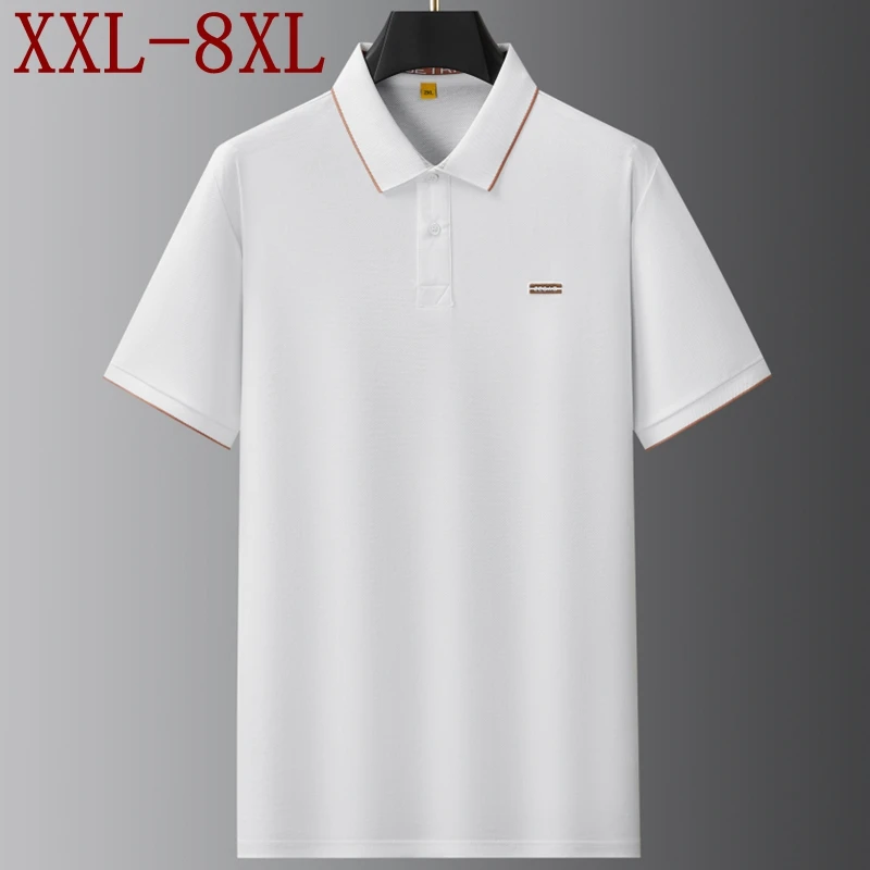 

Мужские футболки-поло с принтом, большие размеры (8XL, 7XL, 6XL), новинка лета 2026, люксовый стиль, свободный крой, модные топы