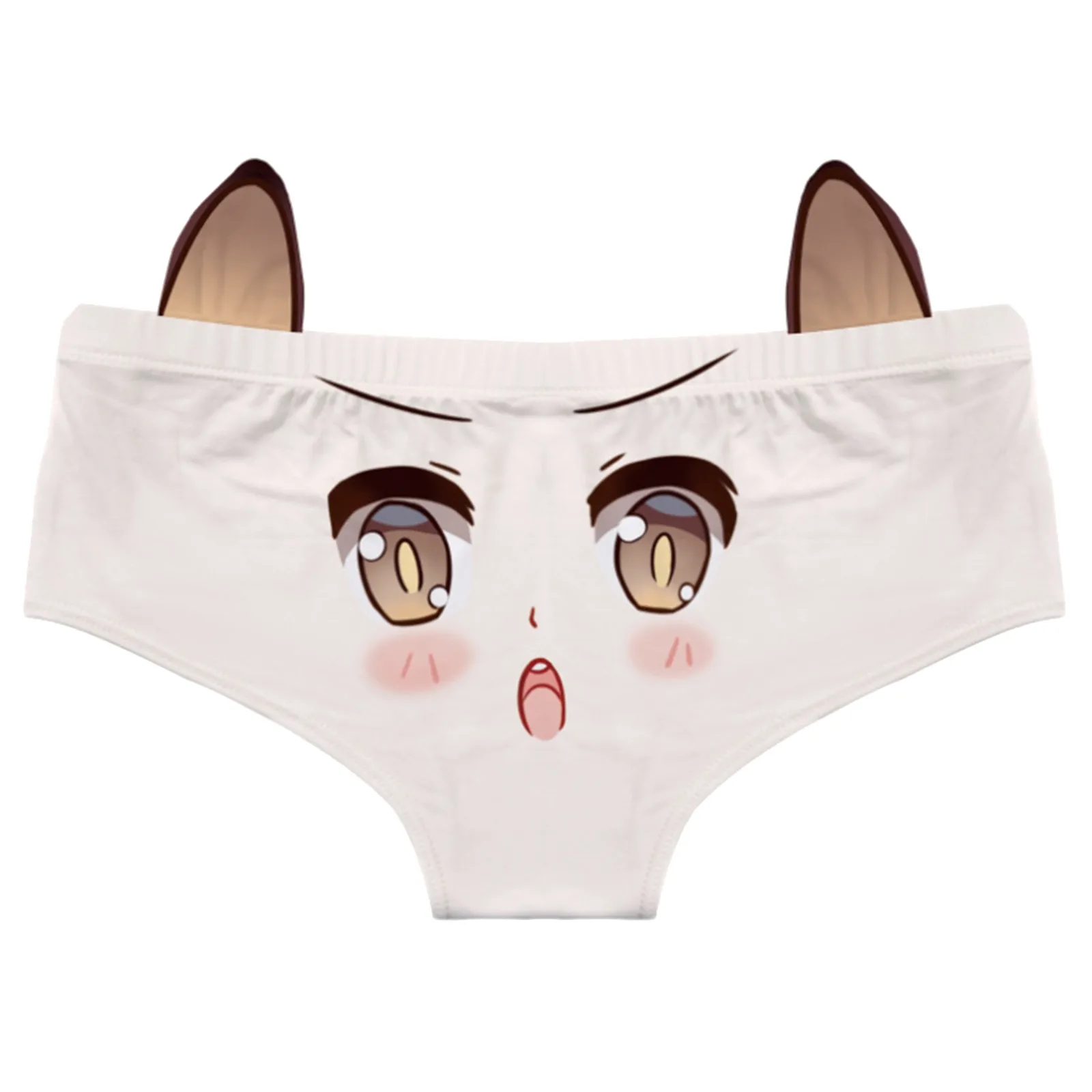 Cute 3d Ear Intimate Briefs Anime Panties Funny Underwear With Ears Lingerie Harajuku Kawaii Cotton Underwear Lolita Underpants