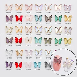 Breloques papillon en cristal pour décoration d'ongles, breloques en alliage de luxe, pièces scintillantes, pierres précieuses, bijoux d'art d'ongle, décor de manucure, charbon, 10 pièces