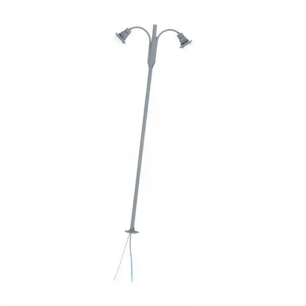 

Miniature Fairy Garden LED Pathway Lamp Post Grey 1 87 for House Minis Dollhouse Landscape Decor