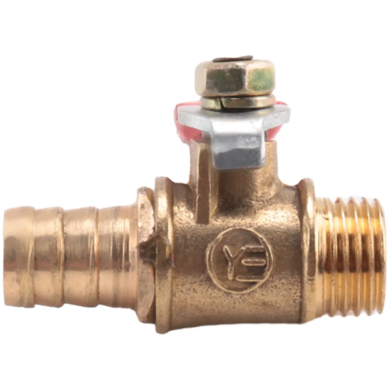 

AA81-5 шт. 10 мм х 1/4 дюйма PT наружная резьба полнопортовый рычаг ручка шланг зазубрина латунный шаровой клапан