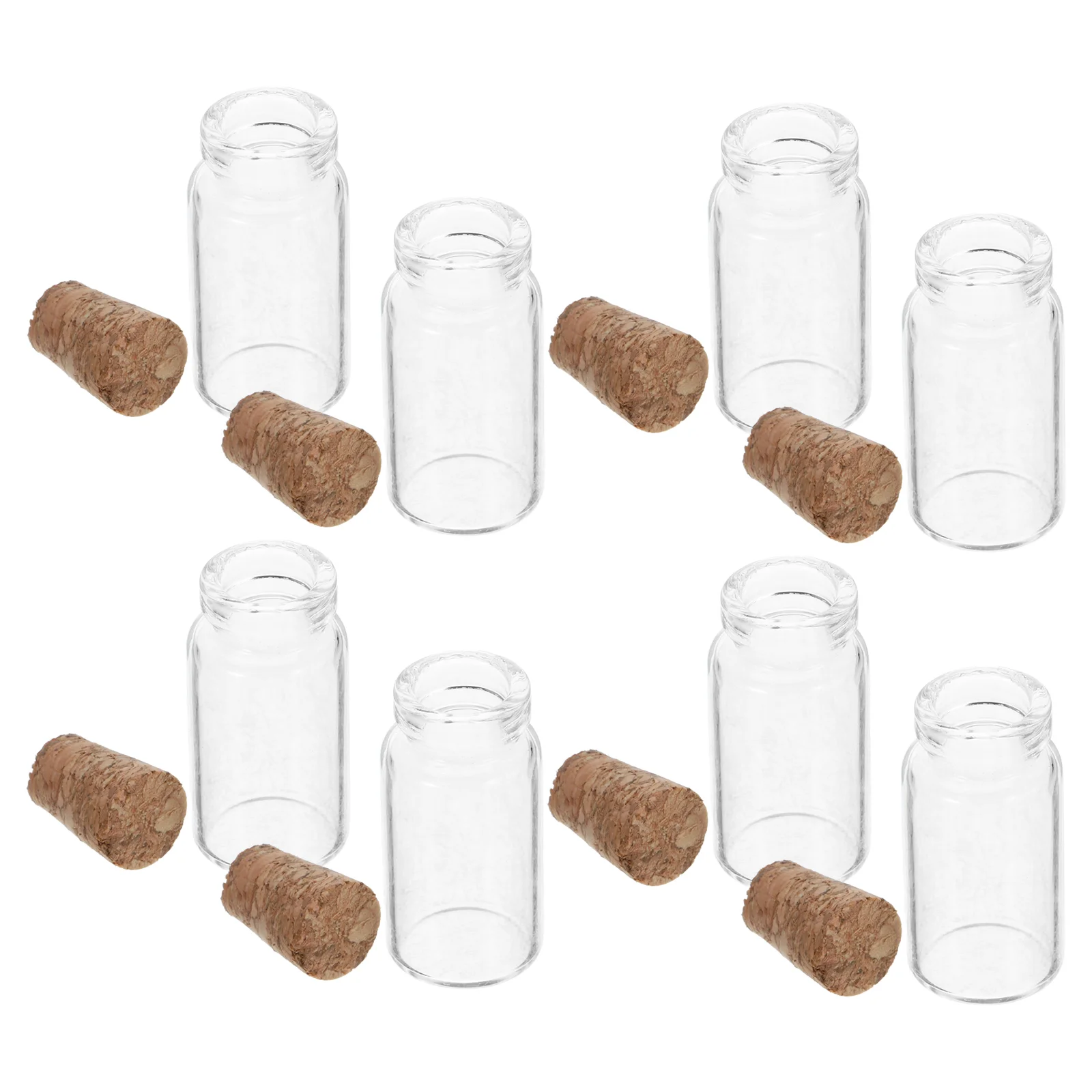 

12 Pcs Wishing Bottle Vials with Corks Tiny Bottles Glass Jars Lids Mini Stopper