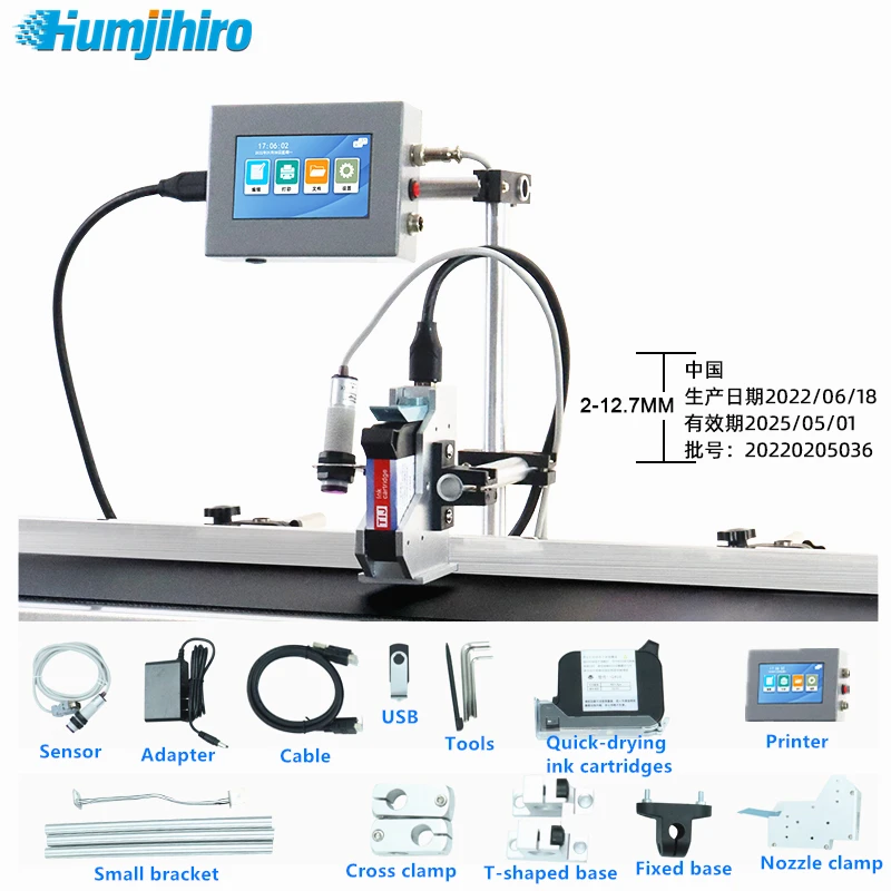 Automatic 12.7MMOnline Thermal Inkjet Printer QR Barcode Variable Date Expiry Date Number Logo Thermal Inkjet Printer