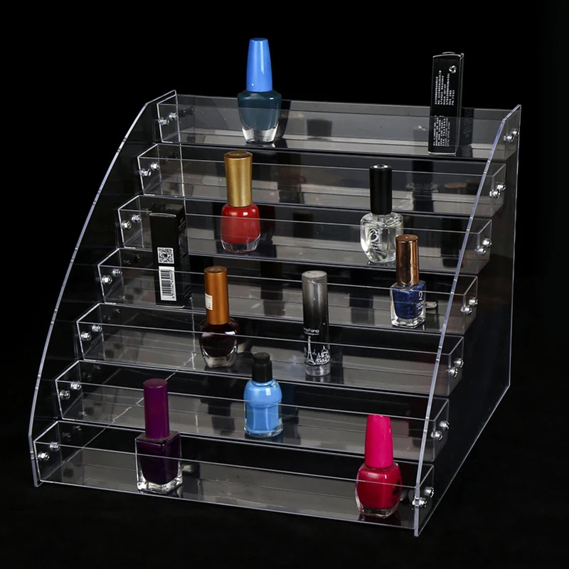 2/3/4/5/6/7 Tiers Acrylic Nail Polish Lipstick Stand Display Rack Holder Makeup Organizer