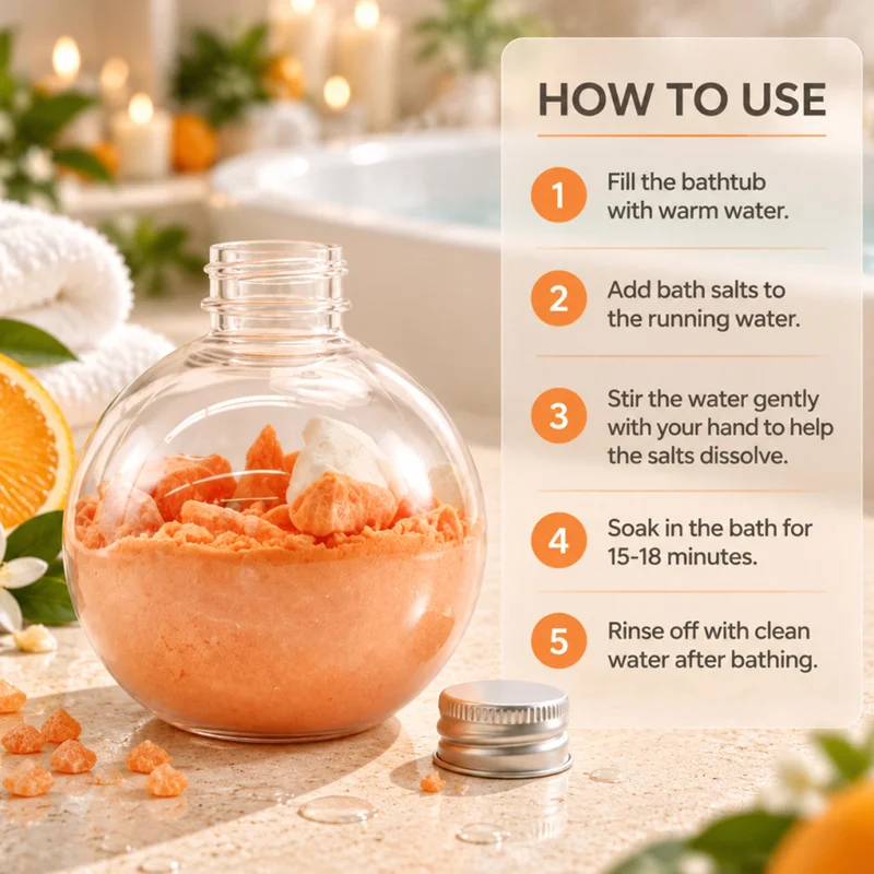 Citrus Scent Bath Salts – Mineral Bath Soak with Sea Salt, Home Spa Aromatherapy