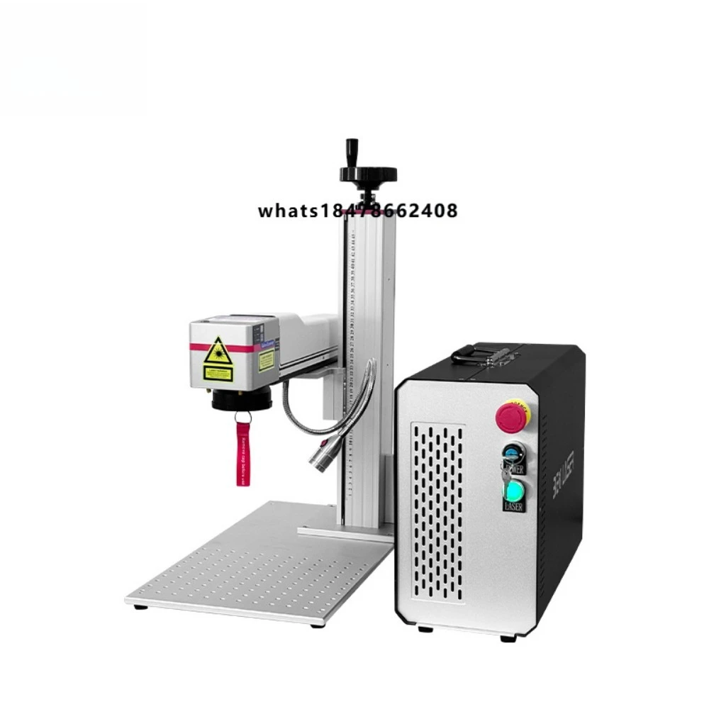 20w Split 3D  Source 100W Fiber  Deep Engraving Machine with Rotary Sale Eartag Code Dog Tag Marking Machines